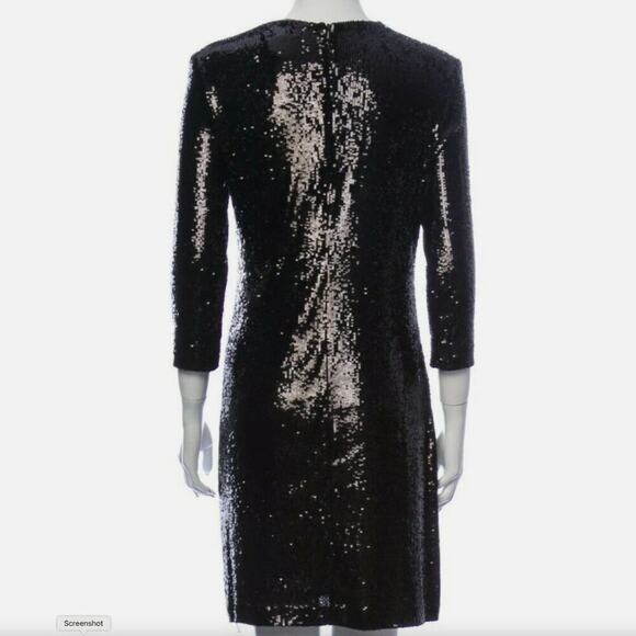 Tory Burch Black Sequin Shift Dress XS Elegant Evening Cocktail NWT - Picture 9 of 9